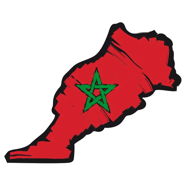Карта прапор Марокко — стоковий вектор