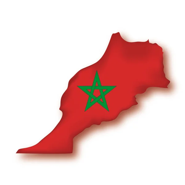 Mapa vlajka Maroka — Stockový vektor