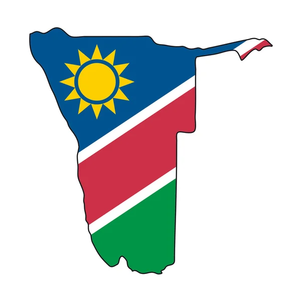 Mapa Bandera Namibia — Archivo Imágenes Vectoriales