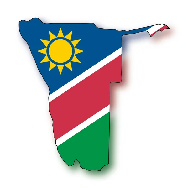Mapa Bandera Namibia — Archivo Imágenes Vectoriales