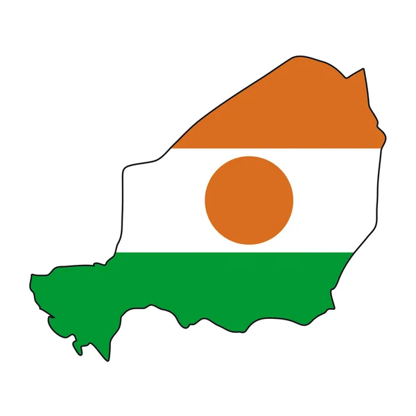 Map flag Niger — Stock Vector