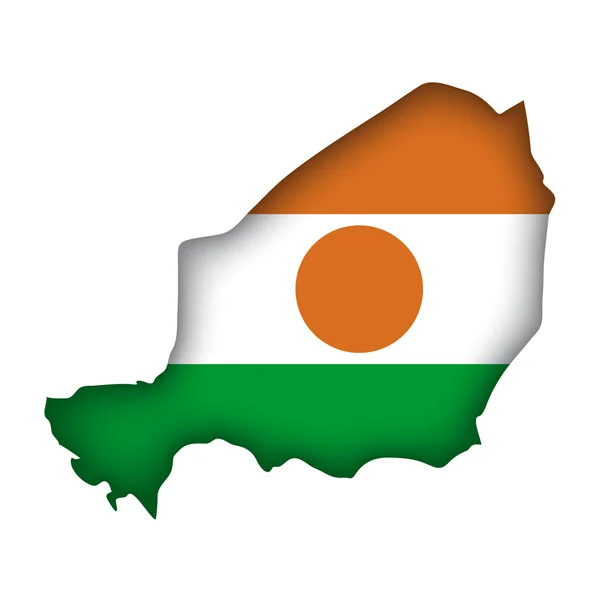 Mapa Bandeira Niger — Vetor de Stock