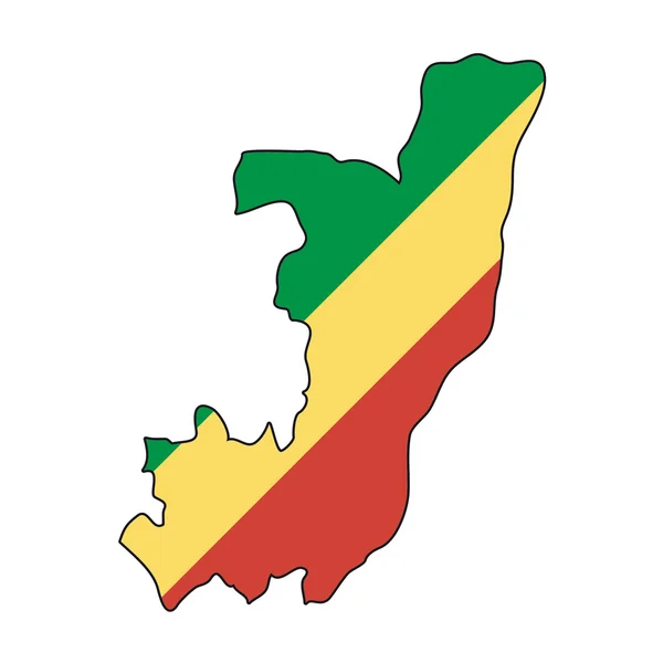 Карта прапор Сенегалу — стоковий вектор