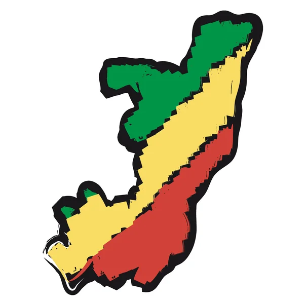 Mapa Bandeira Senegal — Vetor de Stock