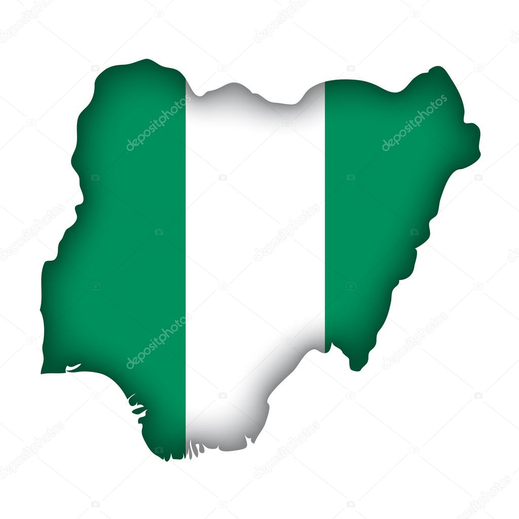 Map flag Nigeria