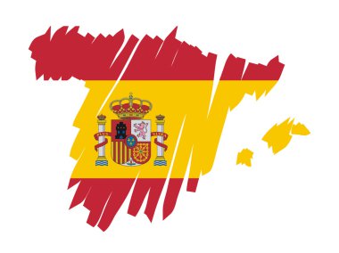 Map flag Spain clipart