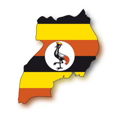 Map flag Uganda clipart