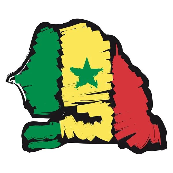 Mapa flaga Senegalu — Wektor stockowy