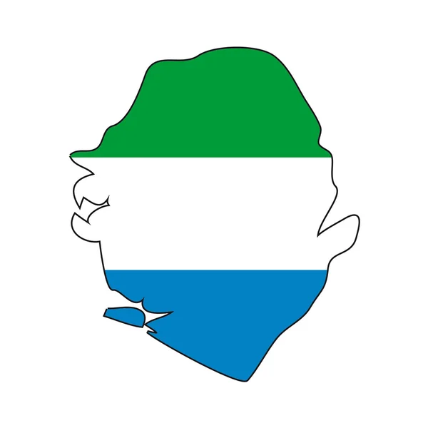 Karte Flagge Sierra Leone — Stockvektor