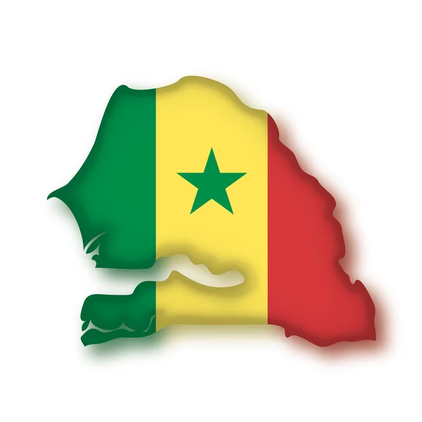 Carte géographique Sénégal — Image vectorielle