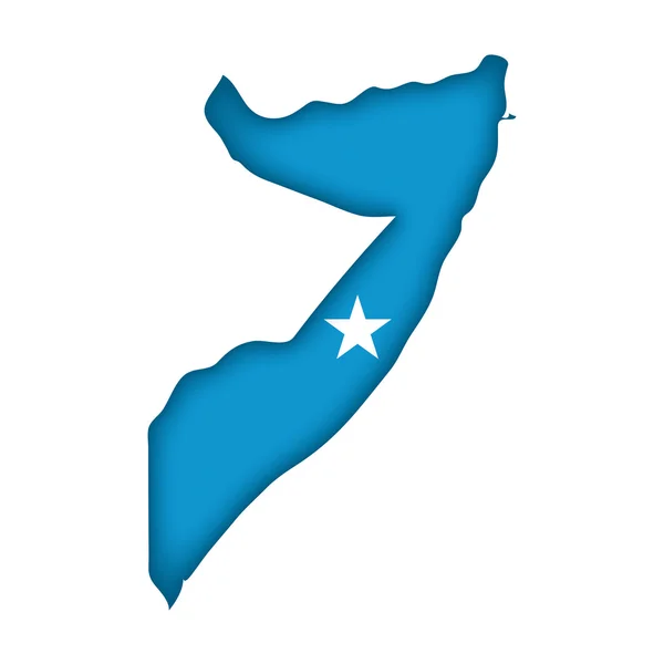 Karta flagga somalia — Stock vektor