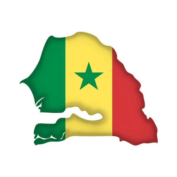 Карта прапор Сенегалу — стоковий вектор