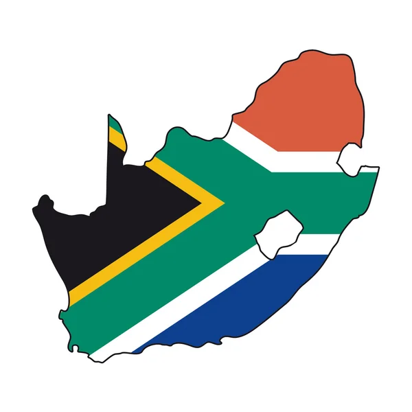 Karte Flagge Südafrika — Stockvektor