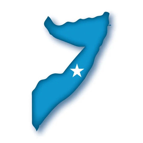 Map flag Somalia — Stock Vector