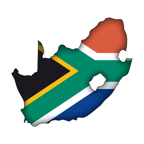Karta flagga södra Afrika — Stock vektor