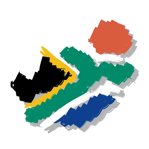 Map flag South Africa — Stock Vector