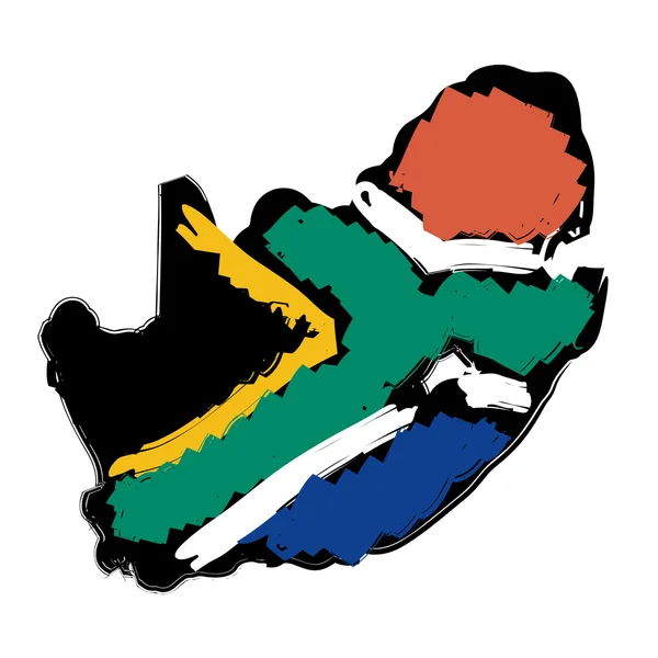 Mapa bandeira África do Sul —  Vetores de Stock