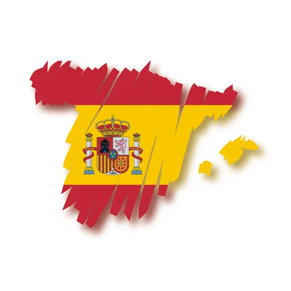 Mappa flag Spagna — Vettoriale Stock