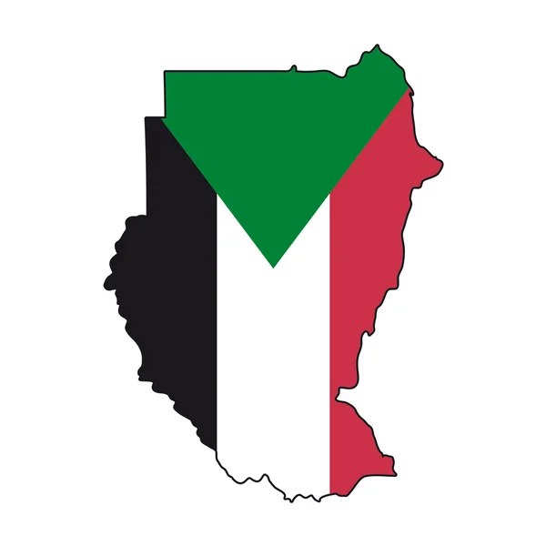Map flag Sudan — Stock Vector