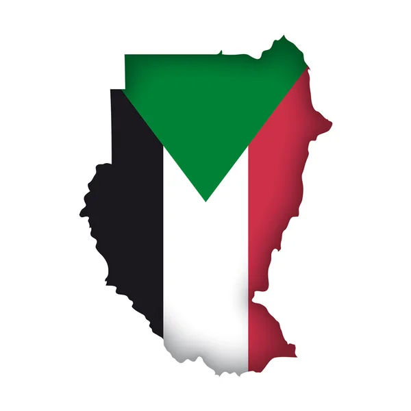 Χάρτης σημαία Σουδάν — Διανυσματικό Αρχείο