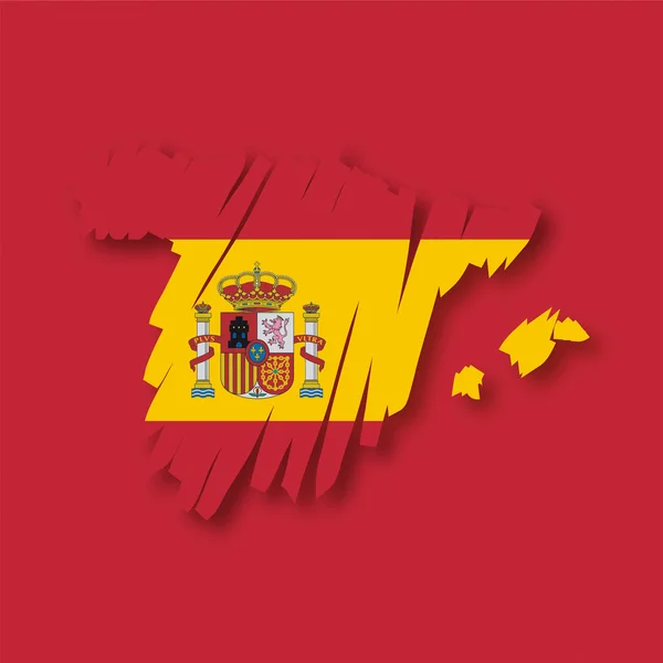 Mapa bandeira Espanha — Vetor de Stock