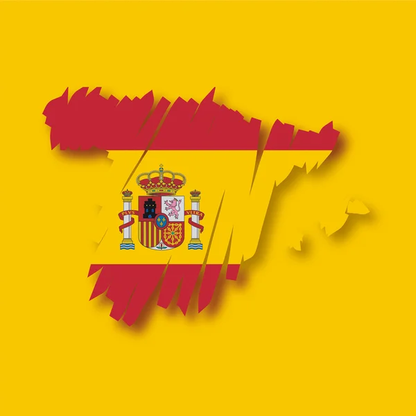 Карта прапор Іспанії — стоковий вектор