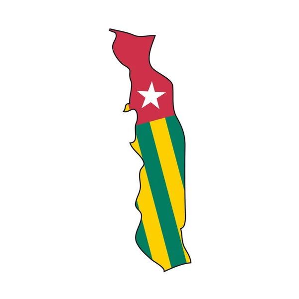 Mapa Bandera Togo — Archivo Imágenes Vectoriales