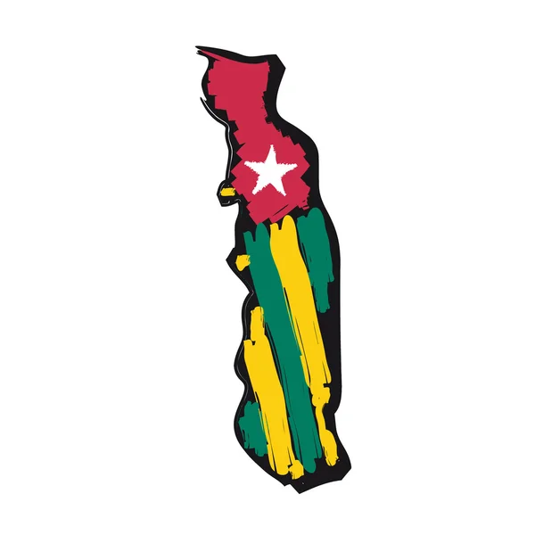 Mappa bandiera Togo — Vettoriale Stock