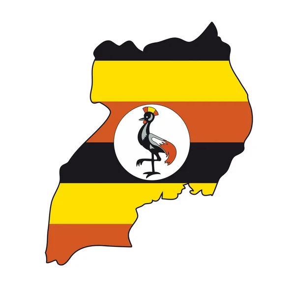 Mapa Bandera Uganda — Vector de stock