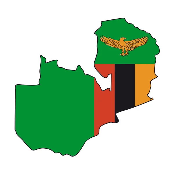 Mappa bandiera Zambia — Vettoriale Stock