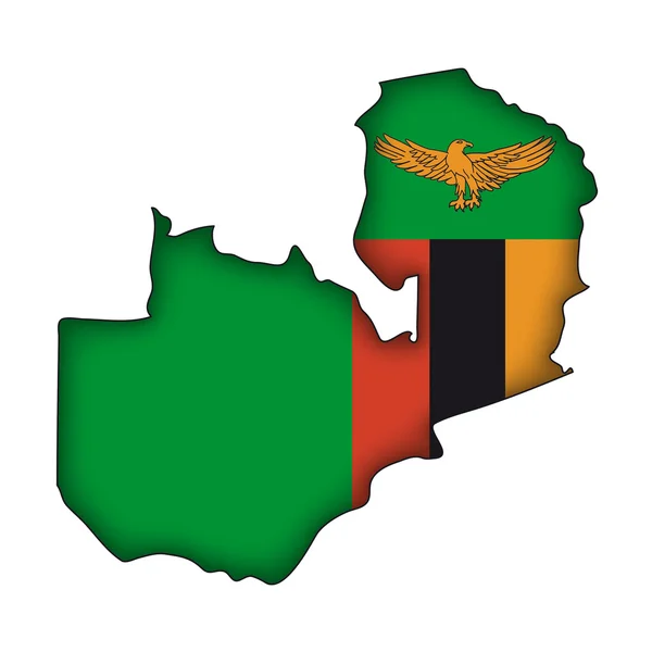 Map flag Zambia — Stock Vector