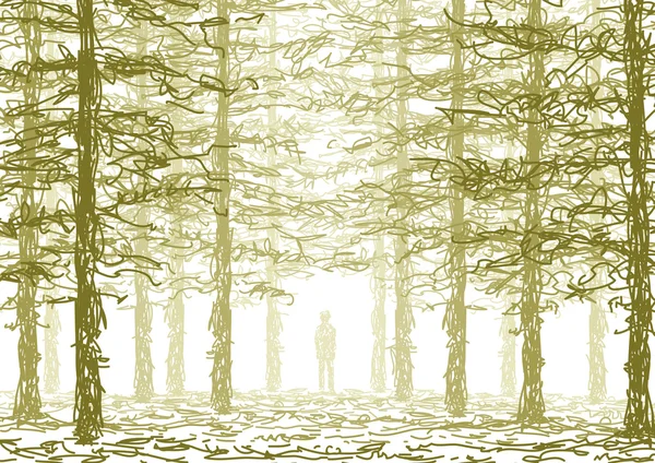 Dans la forêt — Image vectorielle
