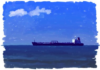 Painted oil tanker clipart