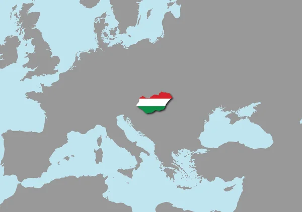 Mapa Węgry — Zdjęcie stockowe