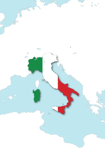Mapa itália — Fotografia de Stock