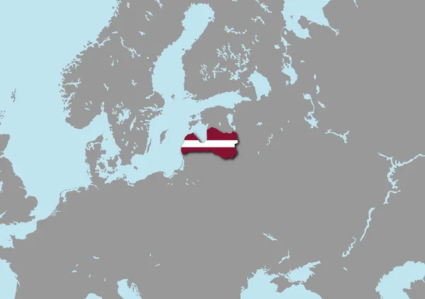 Letonya Haritası — Stok fotoğraf