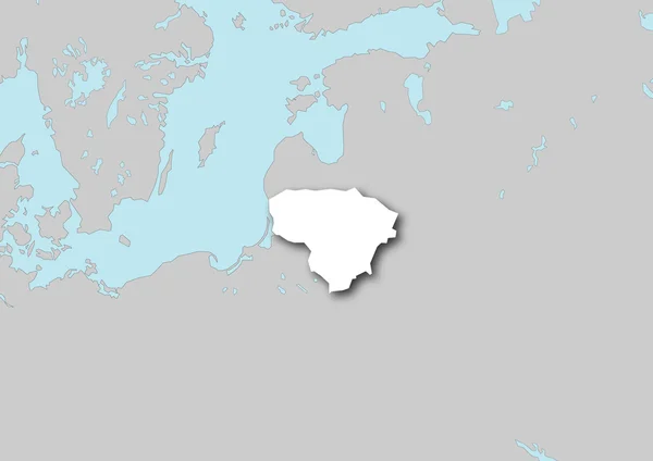 地图立陶宛 — 图库照片