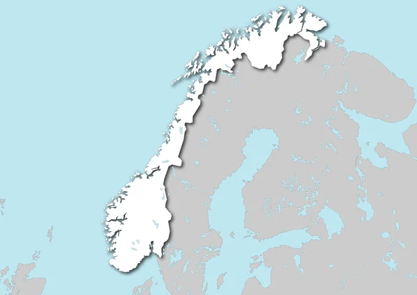 Карта Норвегии — стоковое фото