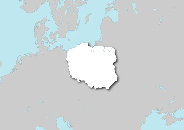 Karta över Polen — Stockfoto