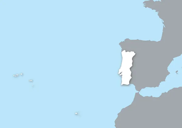 Kaart van portugal — Stockfoto