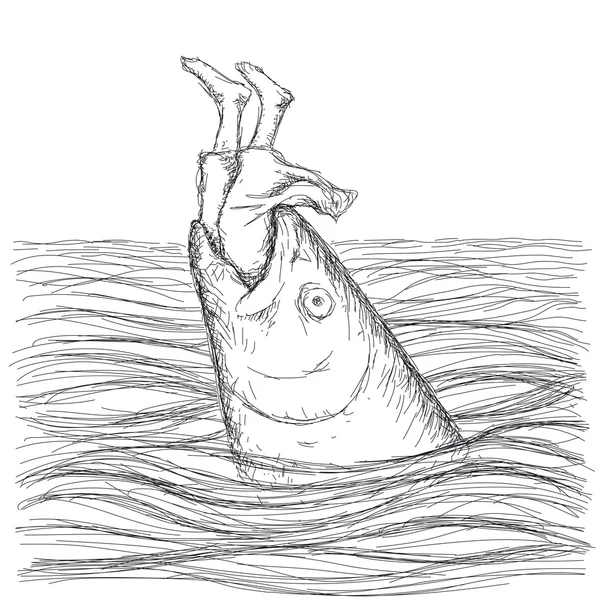 Jonás y los peces — Archivo Imágenes Vectoriales