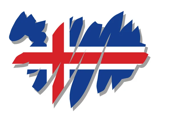 マップ フラグ アイスランド — ストックベクタ