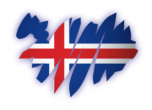 Mapa Bandera Islandia — Vector de stock