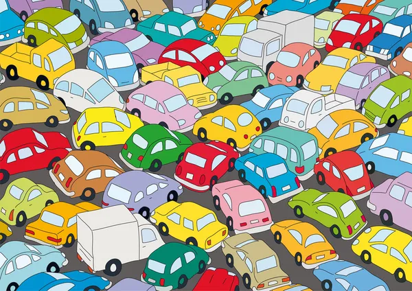 Atasco de tráfico de coches — Archivo Imágenes Vectoriales