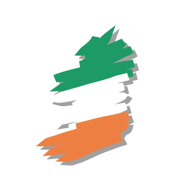Mapa bandera Irlanda — Vector de stock