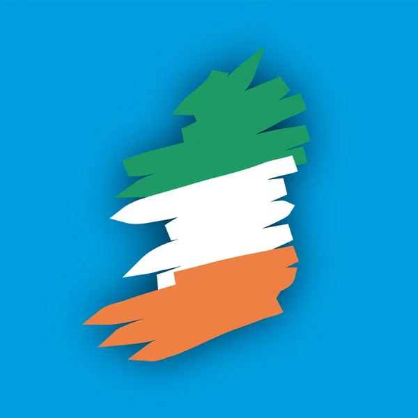 Mapa vlajka Irsko — Stockový vektor