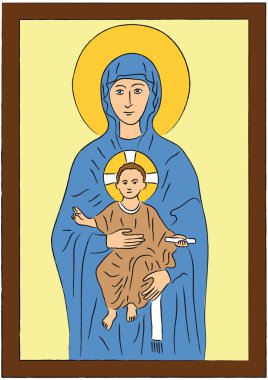 Mary and Jesus clipart