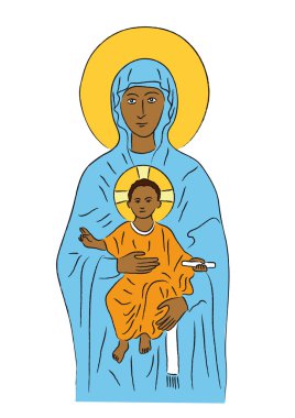 Mary and Jesus clipart