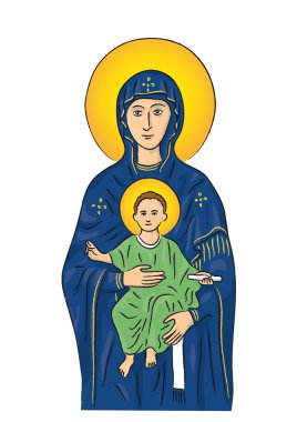 Mary and Jesus clipart