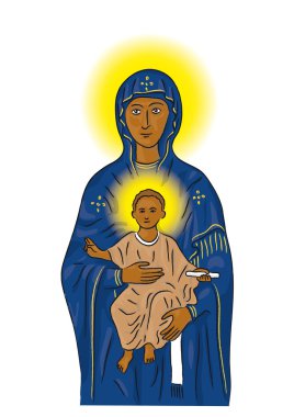 Mary and Jesus clipart